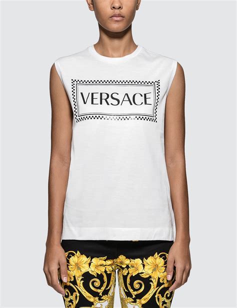 replica versace tank top|Versace logo stretch tank top.